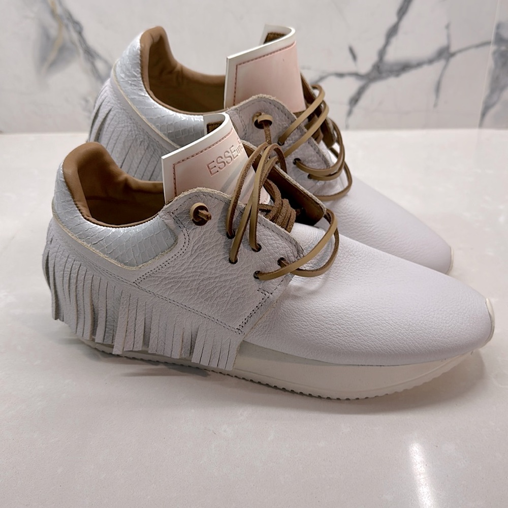 Esseutesse Leather Fringe Sneaker new